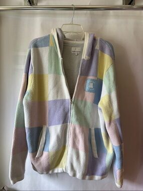 Teddy Fresh Pastel Checkerboard Zip-Up Hoodie